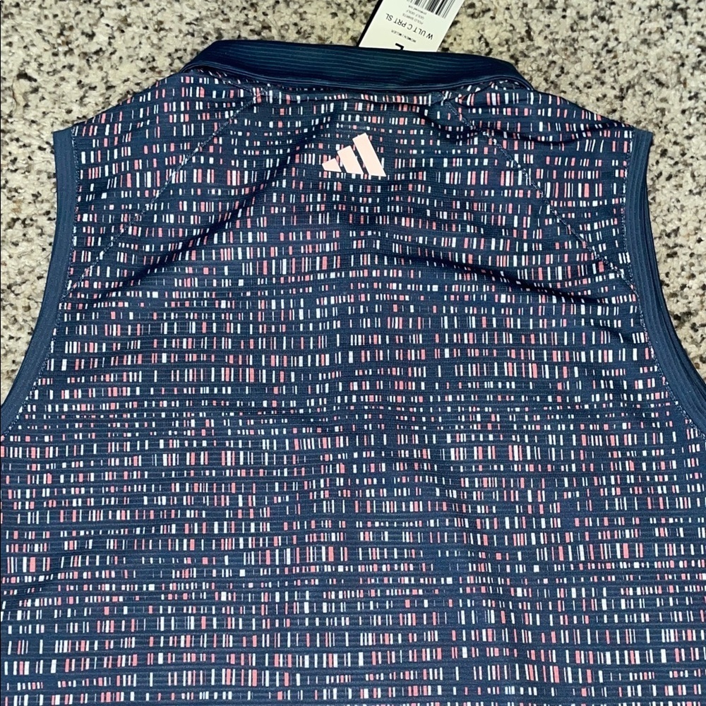 Women's Adidas golf sleeveless tank top blue and pink - Picture 6 of 6